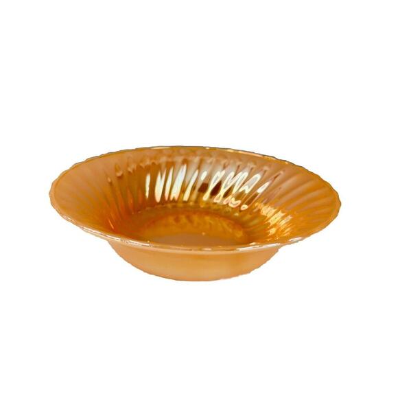 Vintage Anchor Hocking Fire King Peach Lustre Swirl 8 3/8" Round Vegetable Bowl - Picture 1 of 11
